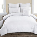 Seersucker Queen Size White Duvet Doona Quilt Cover Set