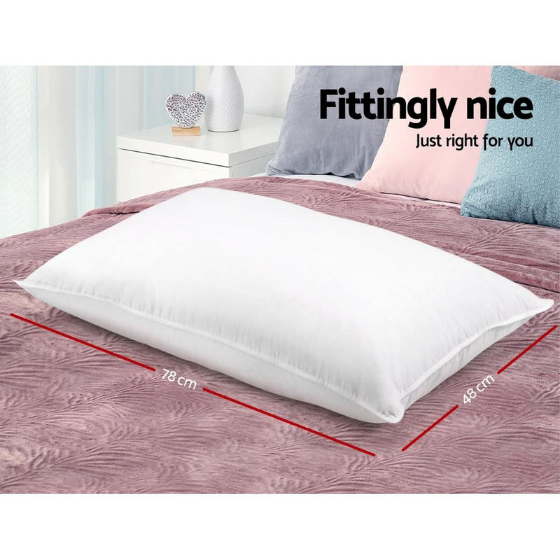 Set of 2 Duck Down Pillows - White - Bedzy Australia (ABN 18 642 972 209) - Cheap affordable bedroom furniture shop near me Australia