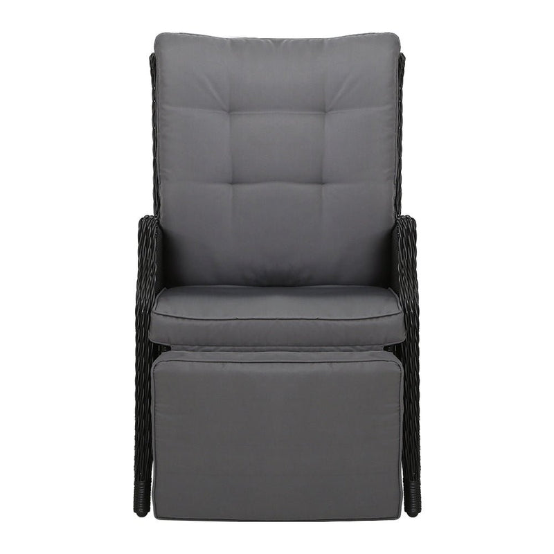 Set of 2 Elara Outdoor Recliner Patio Chairs Black - Bedzy Australia (ABN 18 642 972 209) - Furniture > Outdoor - Cheap affordable bedroom furniture shop near me Australia