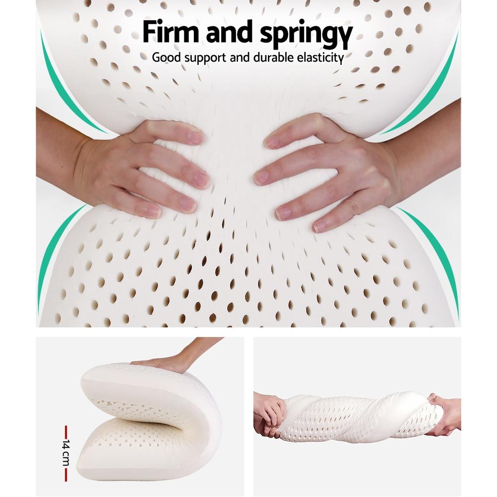 Set of 2 Natural Latex Pillows - Bedzy Australia