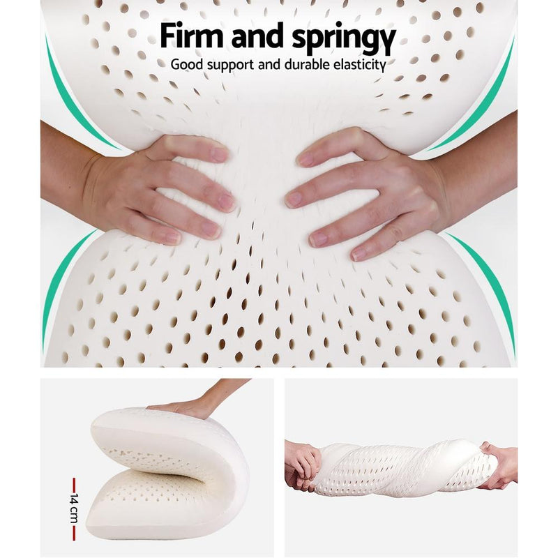 Set of 2 Natural Latex Pillows - Bedzy Australia
