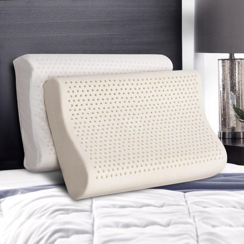 Set of 2 Natural Latex Pillows - Bedzy Australia