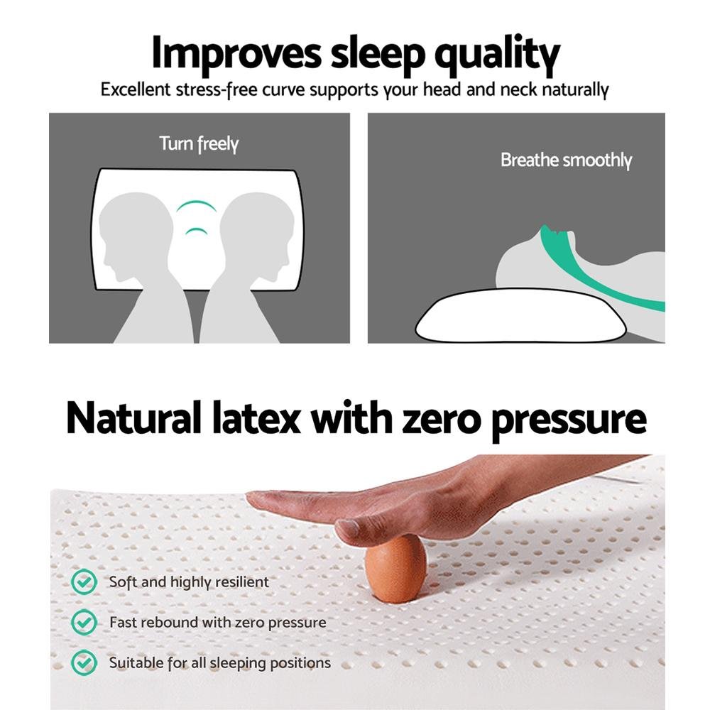 Set of 2 Natural Latex Pillows - Bedzy Australia