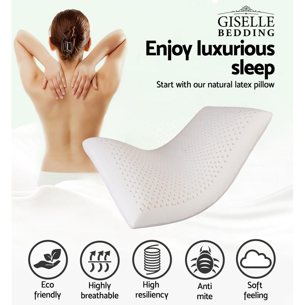 Set of 2 Natural Latex Pillows - Bedzy Australia