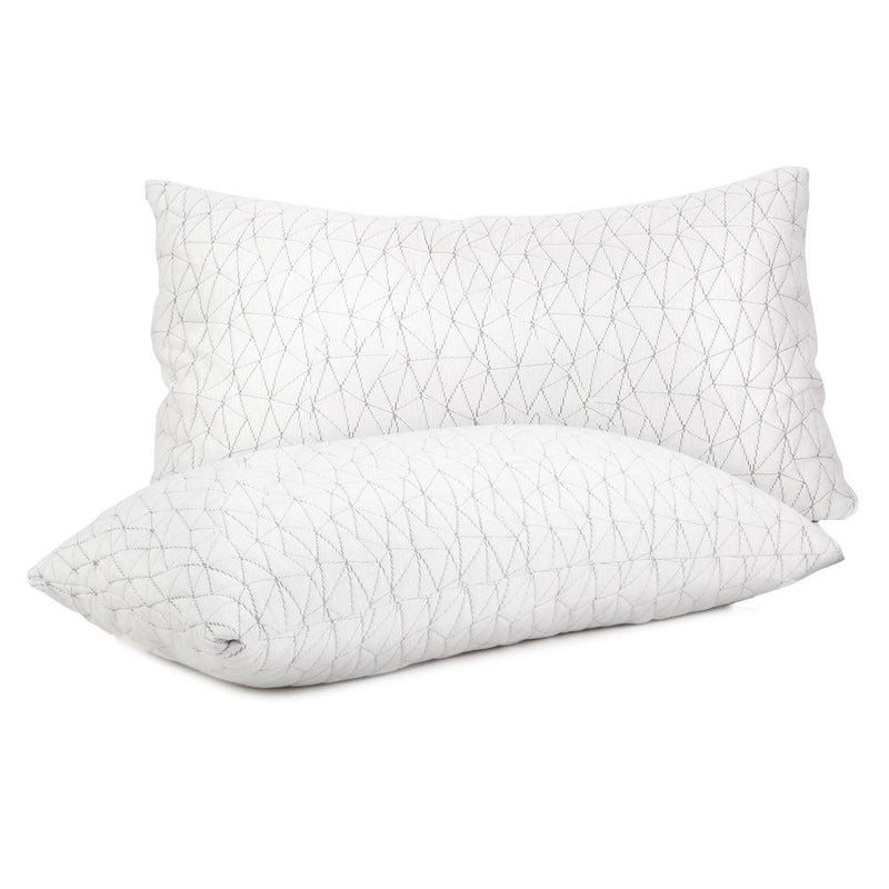 Set of 2 Rayon Single Memory Foam Pillows - Bedzy Australia