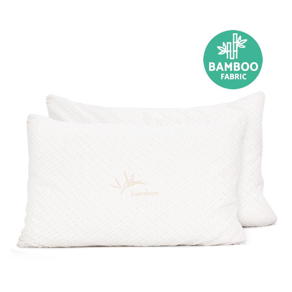 Set of 2 Single Bamboo Memory Foam Pillow - Bedzy Australia