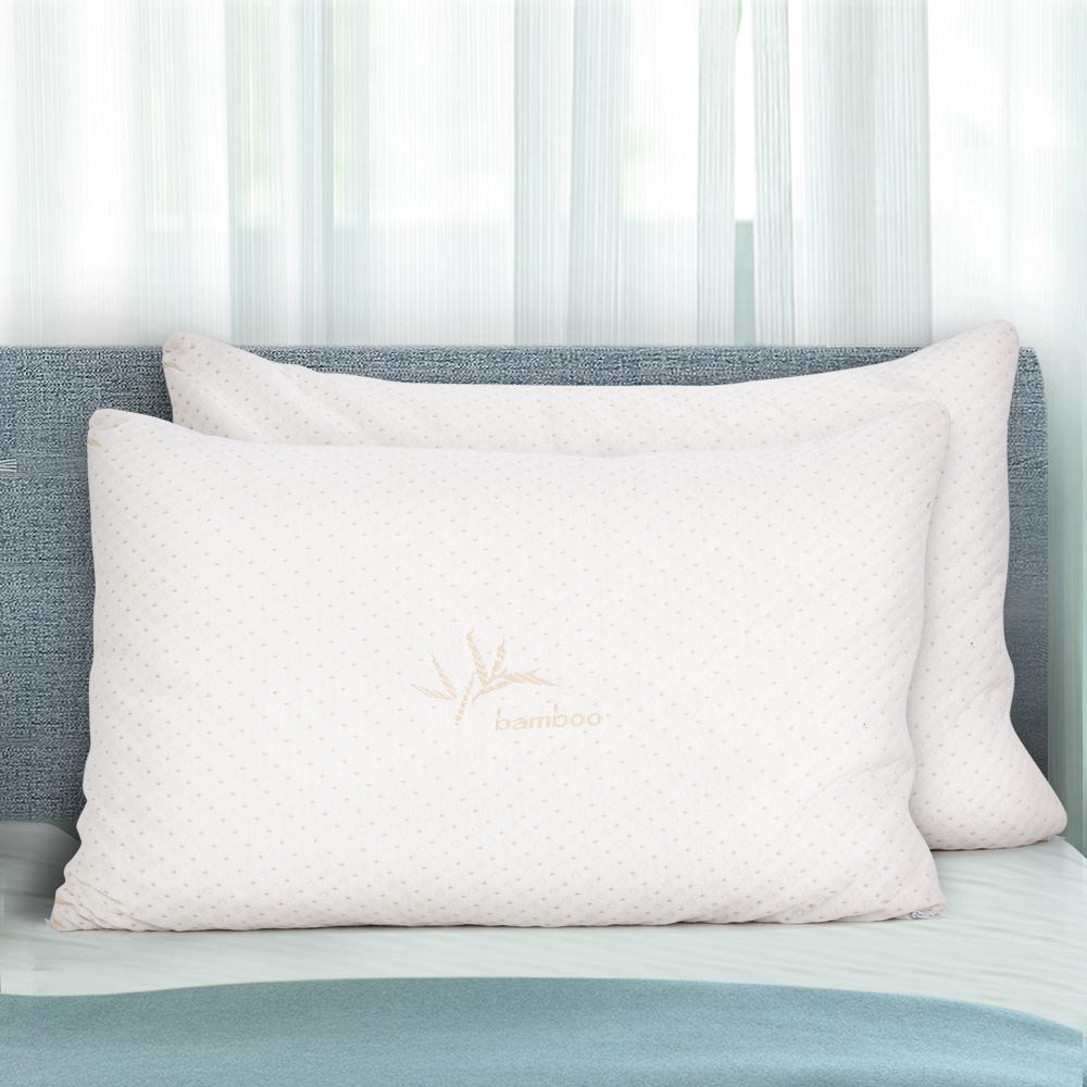 Set of 2 Single Bamboo Memory Foam Pillow - Bedzy Australia