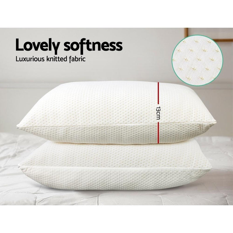 Set of 2 Visco Elastic Memory Foam Pillows - Bedzy Australia - Home & Garden > Bedding