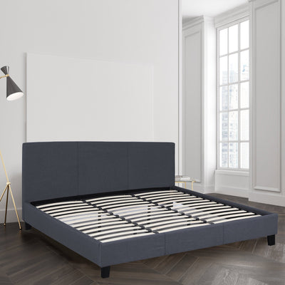 Sienna Luxury Bed with Headboard (Model 2) - Charcoal No.35 - King - Home & Garden - Bedzy Australia