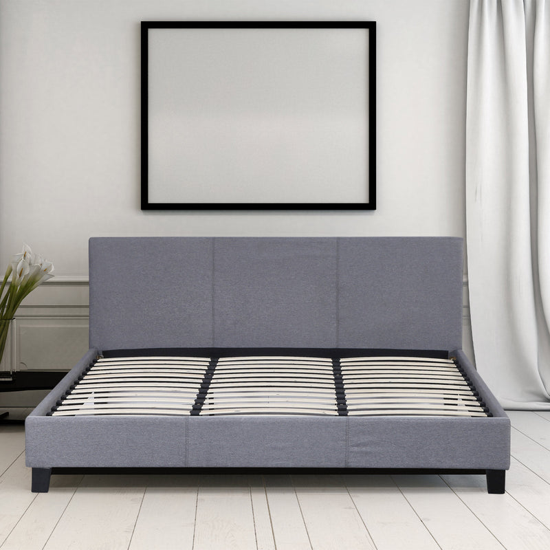 Sienna Luxury Bed with Headboard (Model 2) - Grey No.28 - King Single - Home & Garden - Bedzy Australia
