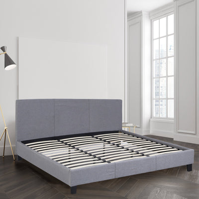 Sienna Luxury Bed with Headboard (Model 2) - Grey No.28 - Queen - Home & Garden - Bedzy Australia