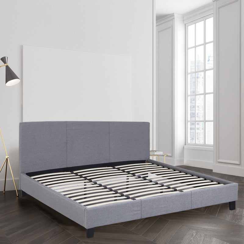 Sienna Luxury Bed with Headboard (Model 2) - Grey No.28 - Queen - Home & Garden - Bedzy Australia