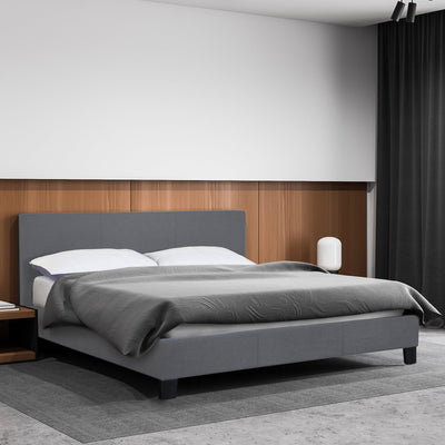 Sienna Luxury Bed with Headboard (Model 2) - Grey No.28 - Queen - Home & Garden - Bedzy Australia