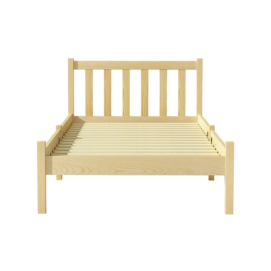 Single Package | Bribie Wooden Single Bed Frame & Bonita Pillow Top Mattress (Medium Firm) - Bedzy Australia