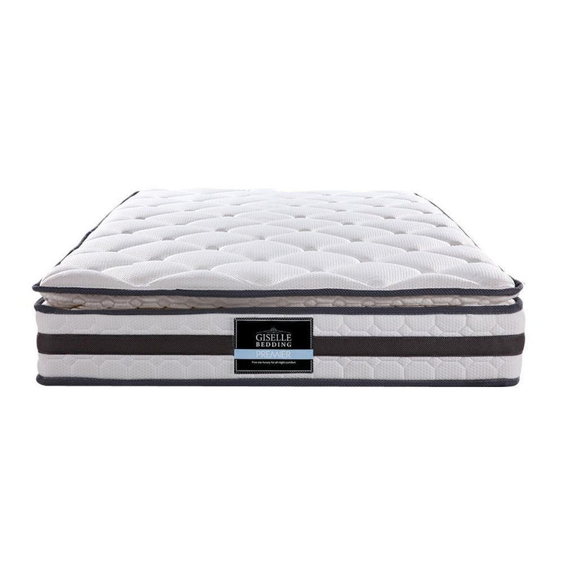 Single Package | Coogee Bed Grey & Normay Bonnell Spring Pillow Top Mattress (Medium Firm) - Bedzy Australia - Furniture > Bedroom