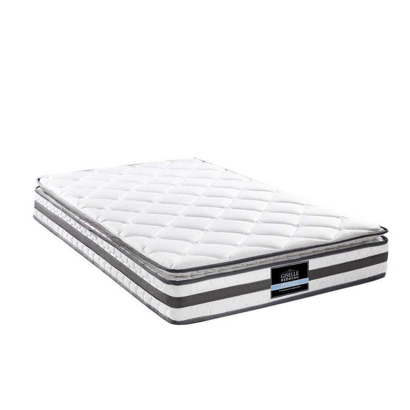 Single Package | Coogee Bed Grey & Normay Bonnell Spring Pillow Top Mattress (Medium Firm) - Bedzy Australia