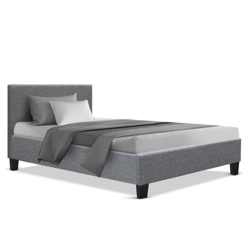 Single Package | Coogee Bed Grey & Normay Bonnell Spring Pillow Top Mattress (Medium Firm) - Bedzy Australia - Furniture > Bedroom
