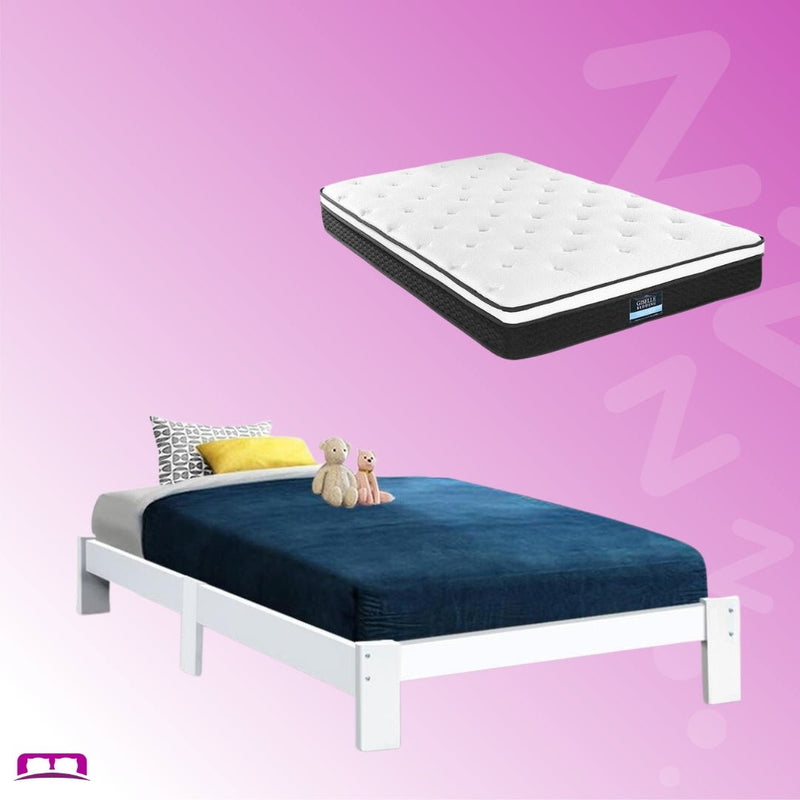 Single Package | Fairy Wooden Bed & Bonita Pillow Top Mattress (Medium Firm) - Bedzy Australia
