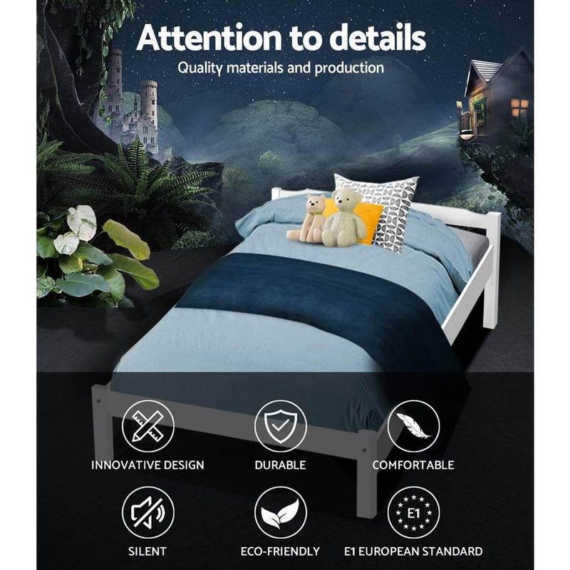 Single Package | Gibson Wooden Bed & Bonita Pillow Top Mattress (Medium Firm) - Bedzy Australia