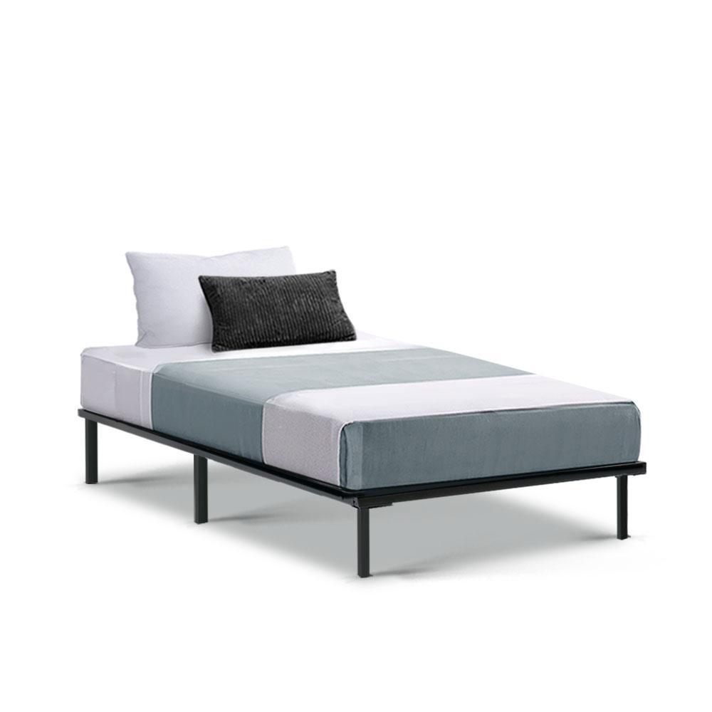 Single Package | Ted Metal Bed & Alzbeta Bonnell Spring Mattress (Medium Firm) - Bedzy Australia