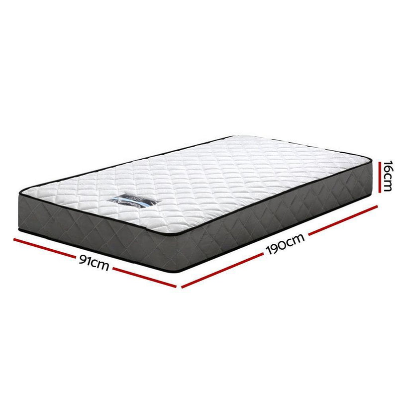 Single Package | Ted Metal Bed & Alzbeta Bonnell Spring Mattress (Medium Firm) - Bedzy Australia