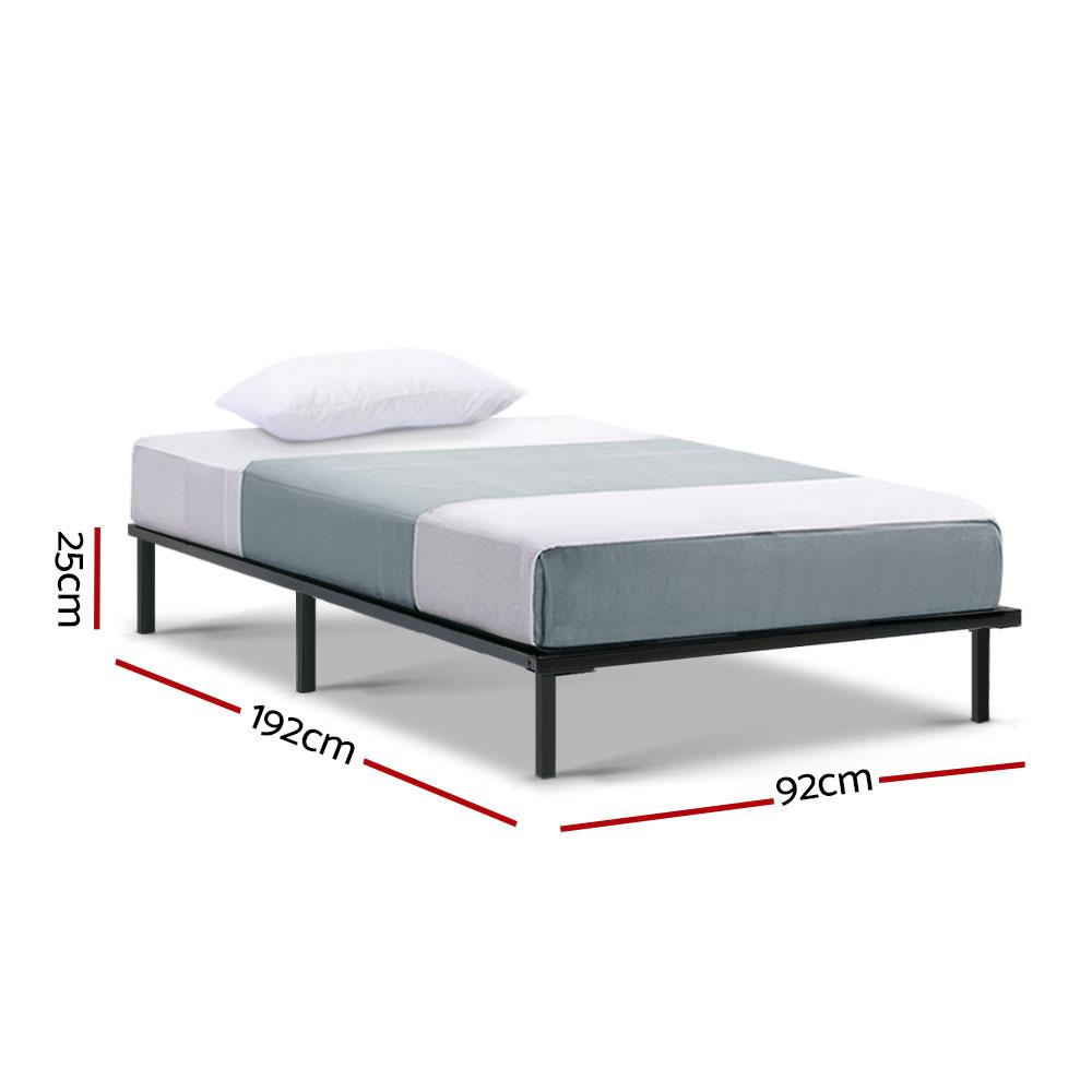 Single Package | Ted Metal Bed & Alzbeta Bonnell Spring Mattress (Medium Firm) - Bedzy Australia