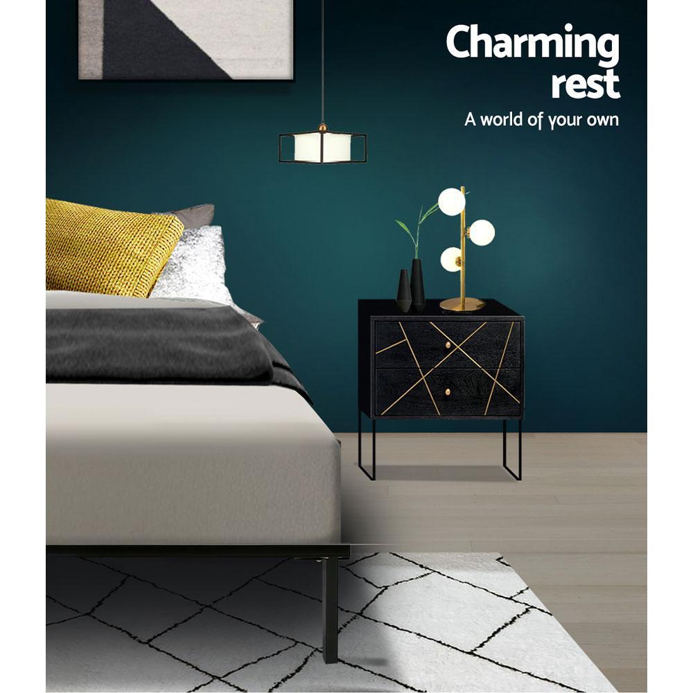 Single Package | Ted Metal Bed & Alzbeta Bonnell Spring Mattress (Medium Firm) - Bedzy Australia