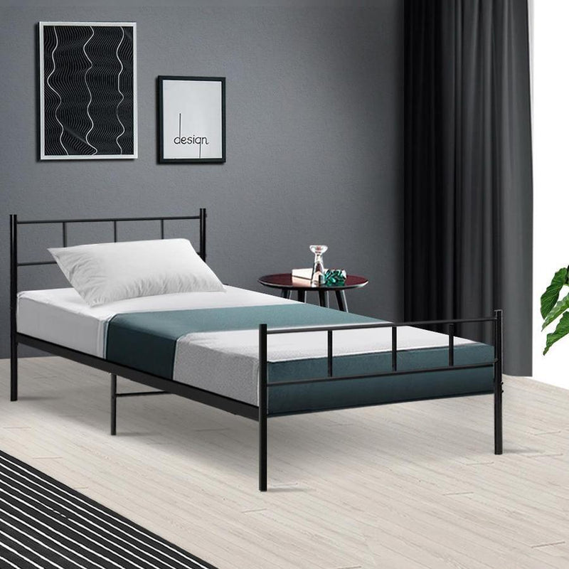 Single Package | Wategos Metal Bed & Bonita Pillow Top Mattress (Medium Firm) - Bedzy Australia