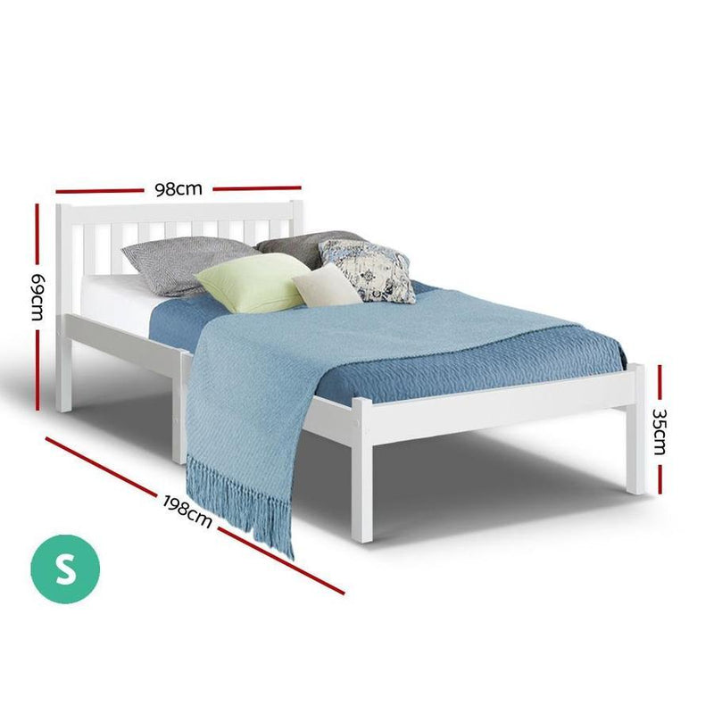 Single Package | Whitehaven Wooden Bed & Bonita Pillow Top Mattress (Medium Firm) - Bedzy Australia (ABN 18 642 972 209) - Cheap affordable bedroom furniture shop near me Australia