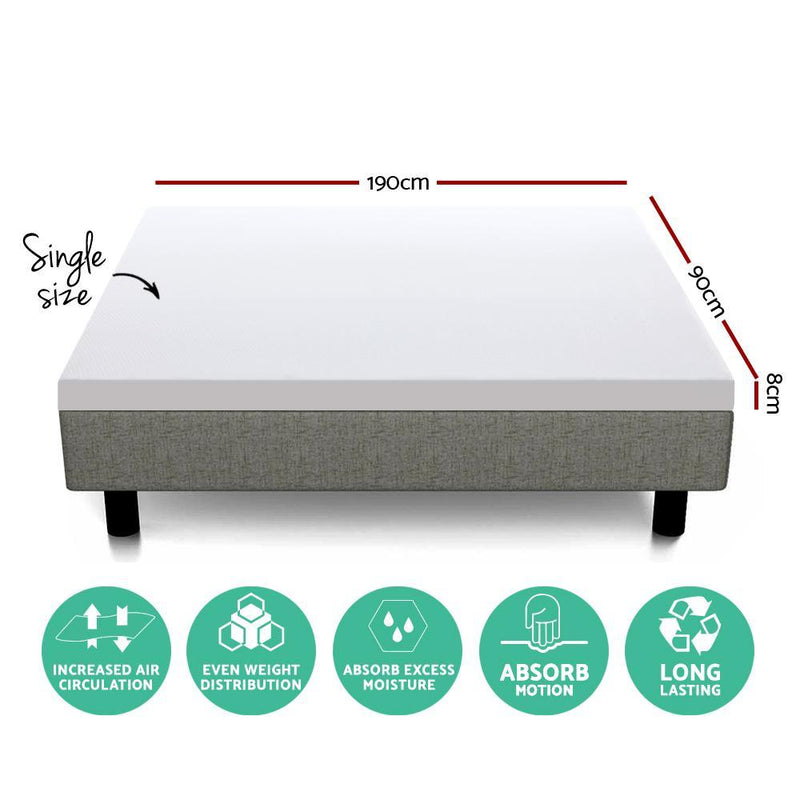 Single Size | Dual Layer Cool Gel Memory Foam Topper - Bedzy Australia
