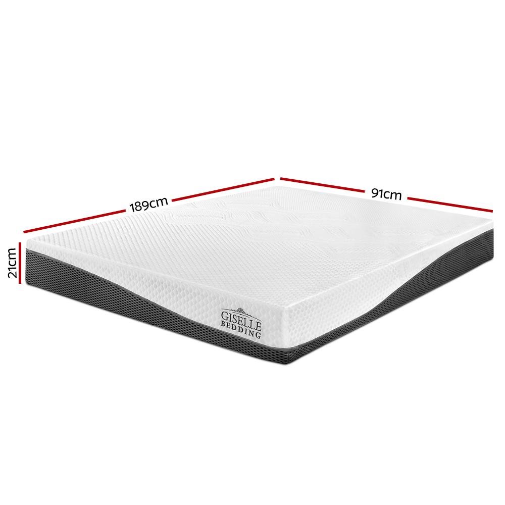 Single Size Memory Foam Mattress Cool Gel without Spring - Bedzy Australia