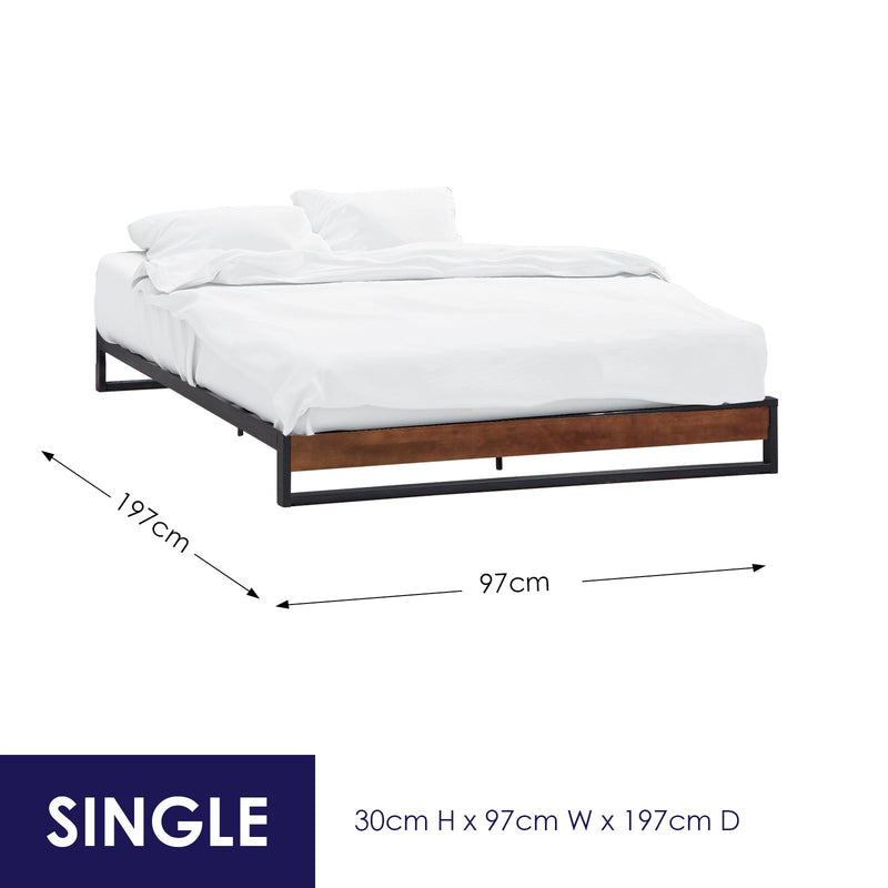 Sorrento Metal and Wood bed base - Single - Home & Garden - Bedzy Australia