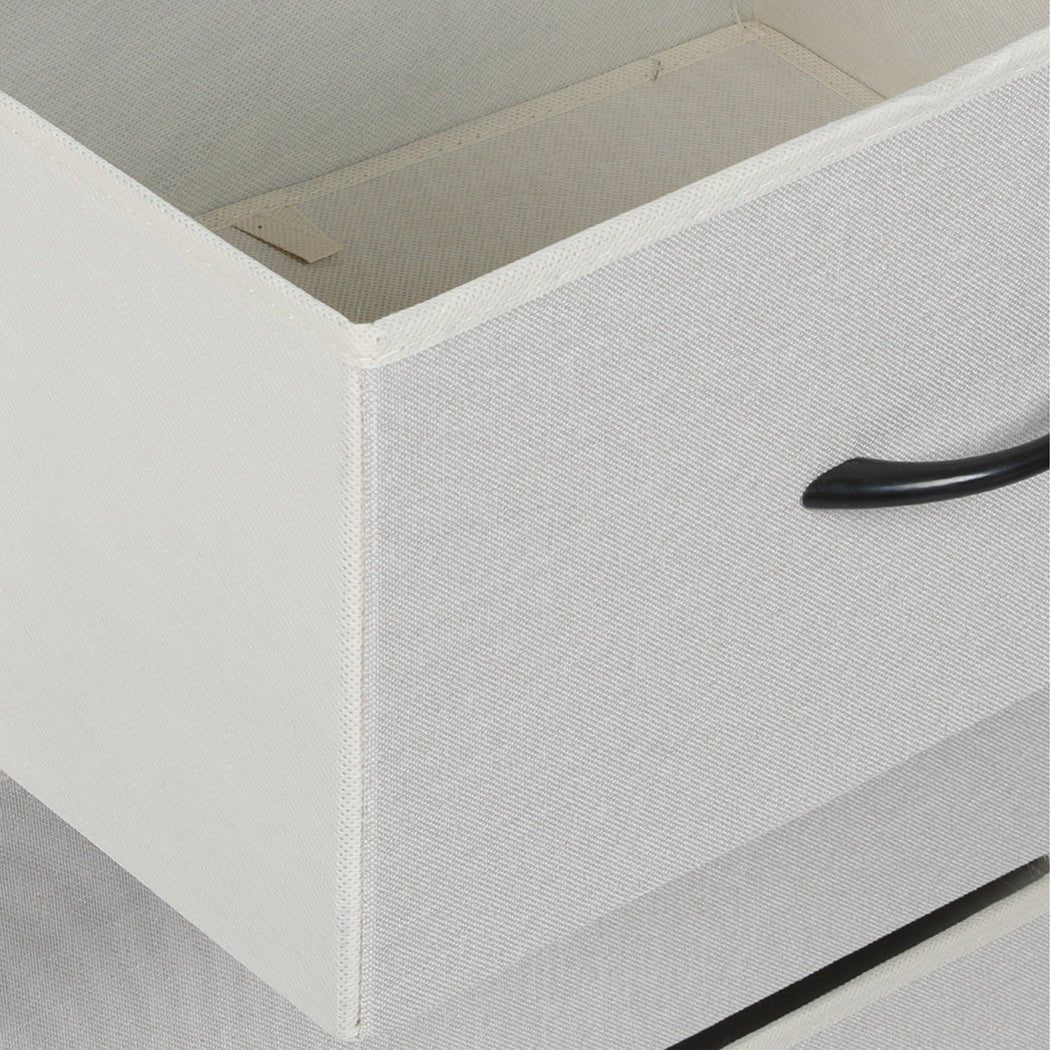 Stylish Grey Storage Cabinet Tallboy with 6 Drawers - Beige - Furniture - Bedzy Australia