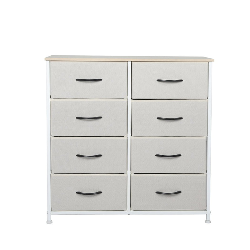 Stylish Grey Storage Cabinet Tallboy with 8 Drawers - Beige - Furniture - Bedzy Australia