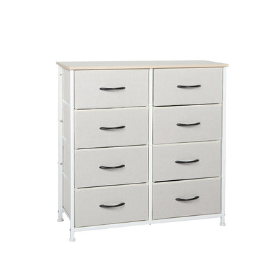 Stylish Grey Storage Cabinet Tallboy with 8 Drawers - Beige - Furniture - Bedzy Australia