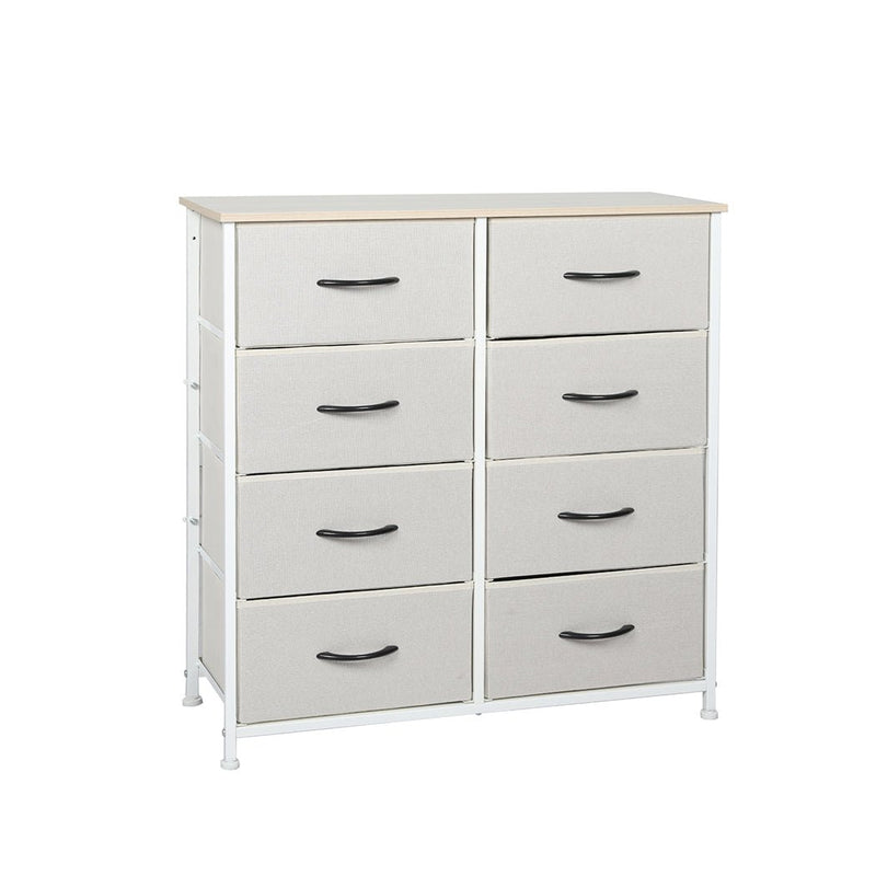 Stylish Grey Storage Cabinet Tallboy with 8 Drawers - Beige - Furniture - Bedzy Australia