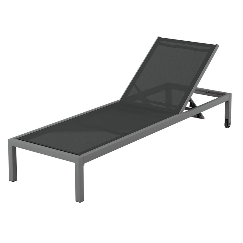 Sun Lounger Outdoor Lounge Chair Patio Furniture Aluminium Wheels Pool - Bedzy Australia (ABN 18 642 972 209) - Furniture > Outdoor