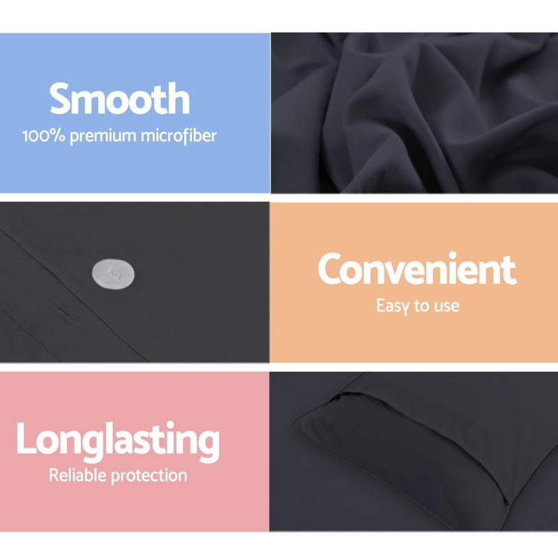 Super King Classic Quilt Cover Set - Black - Bedzy Australia - Home & Garden > Bedding