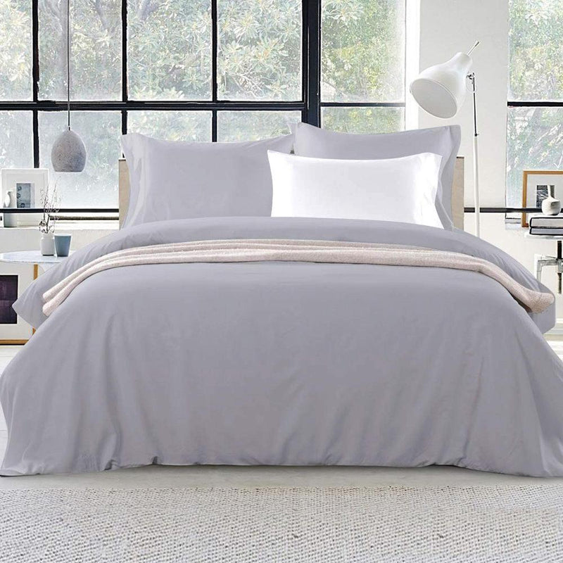 Super King Size Classic Quilt Cover Set - Grey - Bedzy Australia