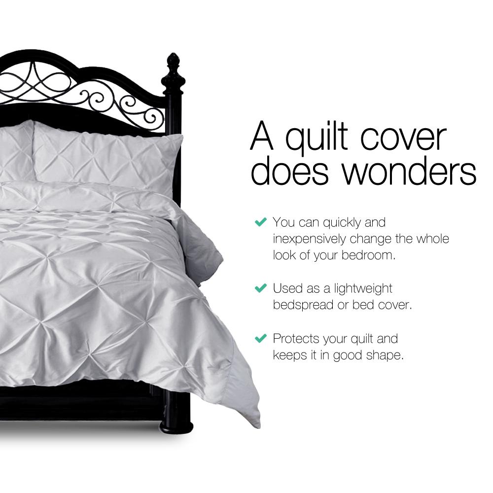 Super King Size Quilt Cover Set - Grey - Bedzy Australia