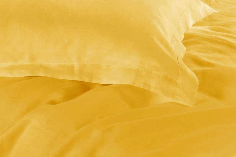 Tailored 1000TC Ultra Soft King Single Size Yellow Duvet Doona Quilt Cover Set - Home & Garden > Bedding - Bedzy Australia