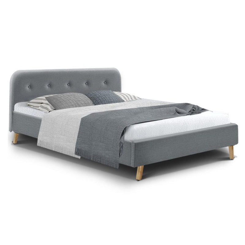 Tarcoola Double Bed Frame Grey - Bedzy Australia