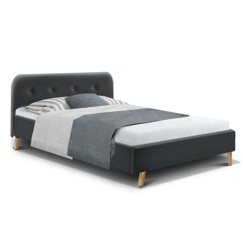 Tarcoola King Single Bed Frame Charcoal - Bedzy Australia