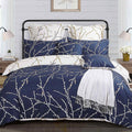 Tree Reversible Queen Size Blue Duvet Doona Quilt Cover Set