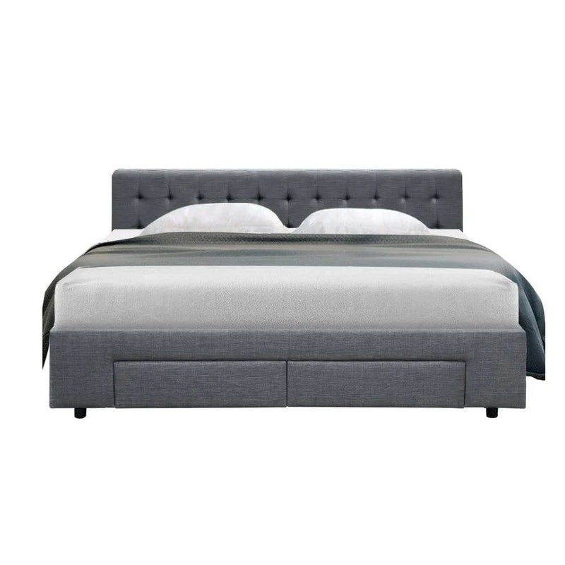 King Premium Package | Trinity Bed Grey, Algarve Euro Top Mattress (Medium Firm) & Deluxe Mattress Topper!