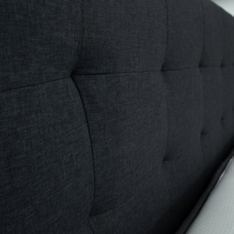Tweed Queen Bed Frame Charcoal - Furniture > Bedroom - Bedzy Australia