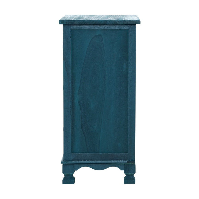 Vintage Bedside Table 3 Drawers Blue - Bedzy Australia (ABN 18 642 972 209) - Furniture > Bedroom
