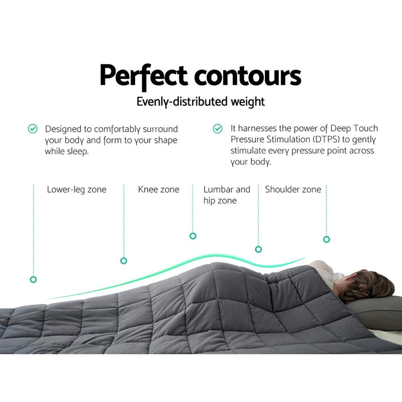 Weighted Calming Blanket 9KG Dark Grey - Bedzy Australia