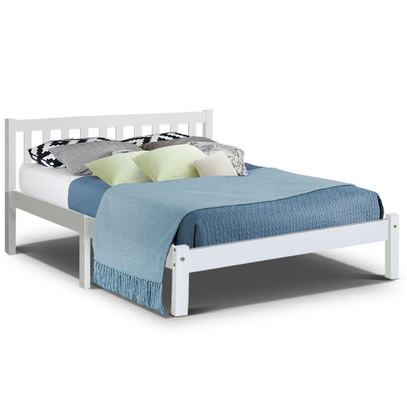 Whitehaven Wooden Double Bed Frame White - Bedzy Australia - Furniture > Bedroom