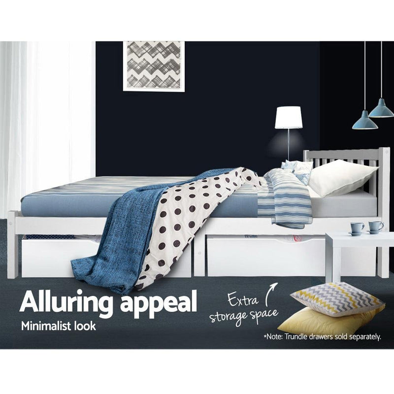 Whitehaven Wooden Queen Bed Frame White - Bedzy Australia - Furniture > Bedroom